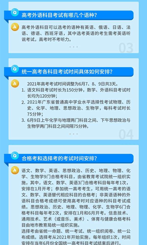 2021年广东高考综合改革问答—考试篇 2021年广东高考综合改革问答—考试篇