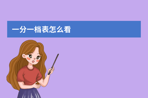 一分一档表怎么看