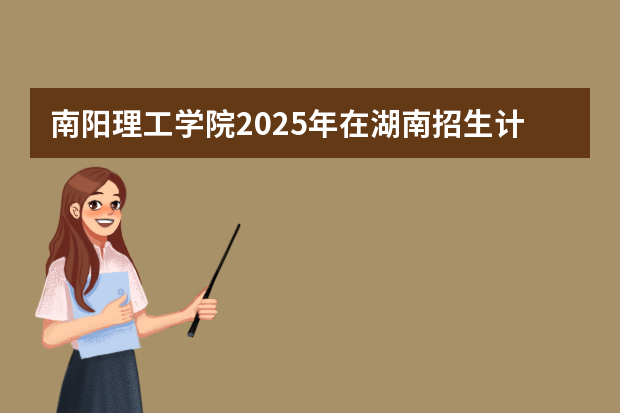 南阳理工学院2025年在湖南招生计划(2026参考)